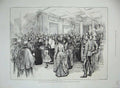 Original Old Antique Print 1887 Queen Mansion House City London Guards Children