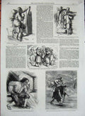 Old Antique Print 1860 Fine Arts Robin Hood Christian Gate Pilgrim Flower 19th