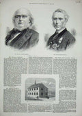 Old Antique Print Mount Charles School Cornwall 1872 Greeley M'Cleod Men 19th