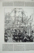 Original Old Antique Print 1872 Arrival Prince Wales Quay Yarmouth Ships Siers