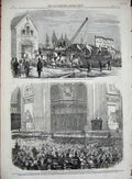 Old Antique Print 1858 Life-Boat House Sunderland Paul'S Cathedral Advent 19th