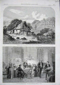 Old Antique Print 1862 Aunt Sally'S Christmas Boxes Squire Mayduke Teague 19th