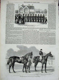 Old Antique Print Victoria Rifle Corps 1859 Horse Race Derby Oaks Musjid 19th