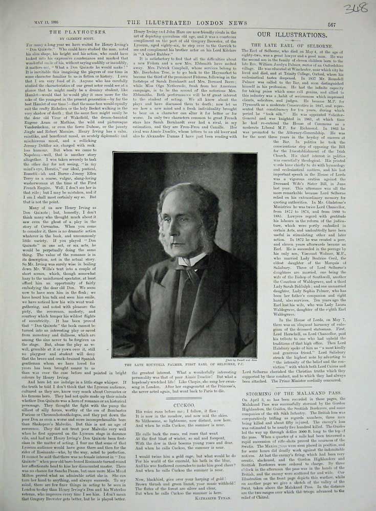 Original Old Antique Print 1895 Roundell Palmer First Earl Selbourne Photograph