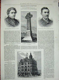 Old Antique Print 1881 Sailor'S Home Dundee Monument Imperial Rolleston 19th