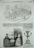 Old Antique Print 1846 Womens Fashion Silver Ellman Model Farm Berkshire 19th