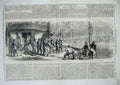 Old Antique Print 1862 War America Refugees Mississippi Federal Transport 19th