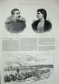 Original Old Antique Print Nile War Camels Dongola 1885 Prince Henry Beatrice