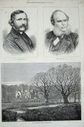 Old Antique Print 1872 Bachelor'S Cottage Sandringham Dobson Stocks Men 19th