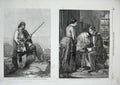Original Old Antique Print 1855 Outpost Montenegro Schoolfellows Art Academy