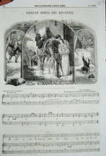 Original Old Antique Print 1856 English Songs Melodys The Dancers Music Lyrics