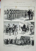 Original Old Antique Print 1884 War Soudan English Siers Bedouin Guide Horses