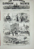 Original Old Antique Print 1877 War Erzeroum Turkish Guns Pasha Siers Weapons