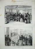 Old Antique Print 1872 London Refugees Homless Children Lord Mayor Dinner 19th