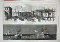 Original Old Antique Print War Street Erzeroum 1877 Danube Turkish Boat Maratin