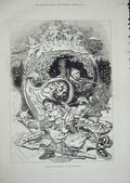 Original Old Antique Print 1876 Boy Dreaming Plum Pudding Linley Sambourne 19th