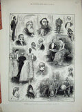 Old Antique Print Lord Mayor London Ball Guildhall 1882 Dresses Man Lady 19th
