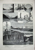 Original Old Antique Print 1891 Alaska Behring Sea Portland Tongass Snettisham