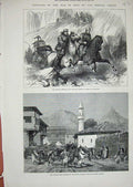 Original Old Antique Print 1877 War Asia ArnKemball Norman Cossacks Erzeroum