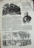 Original Old Antique Print 1849 Military Ball Chelsea Boulay French Rattlesnake