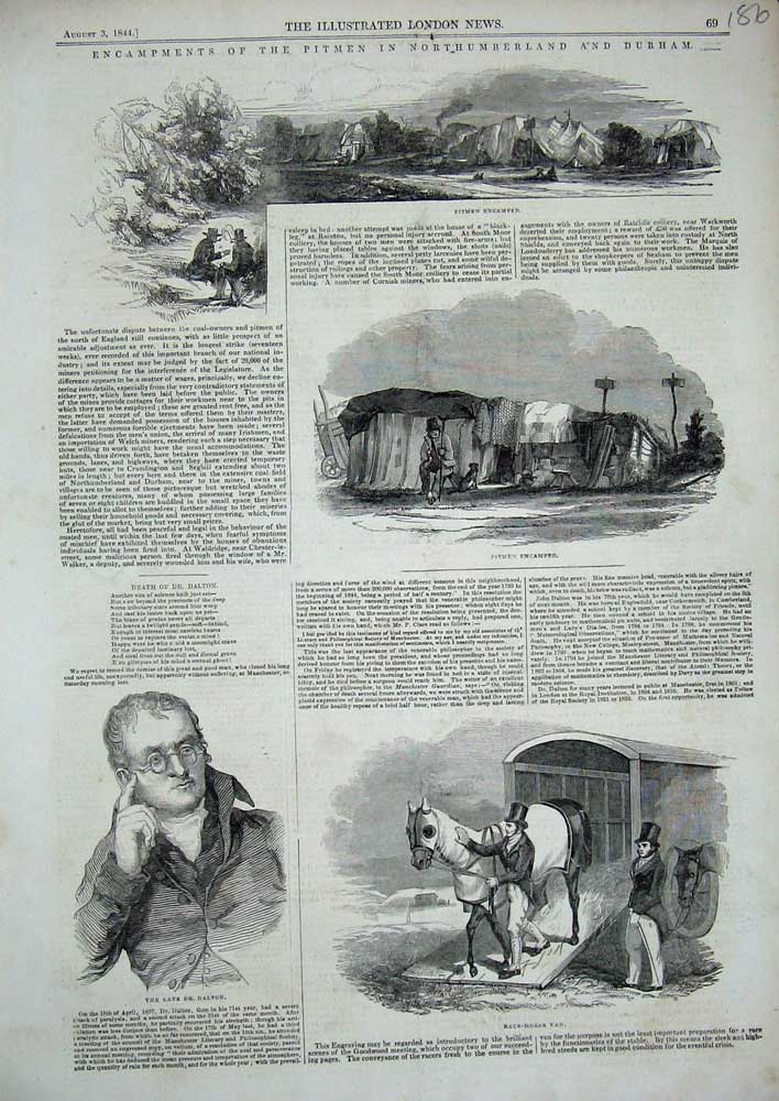 Original Old Antique Print 1844 Race Horse Dalton Pitmen Northumberland Durham