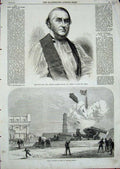 Old Antique Print 1870 Lord Arthur Charles Hervey Bishop Bath Fort Madras 19th