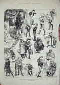 Old Antique Print 1883 Little Tommy Christmas Tableaux Vivnats Painting 19th