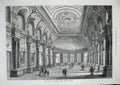 Original Old Antique Print 1871 Interior New Hall Draper'S Company Throgmorton