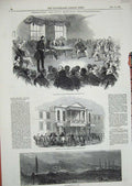 Old Antique Print 1846 Assembly Rooms Wolverhampton Protection Meetings 19th