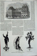 Old Antique Print 1869 Baths Pump Room Hotel Bath Silhouettes Moonshine 19th