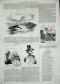 Original Old Antique Print 1843 Stag Hunting Sport Alfred Crowquill Sketches