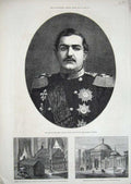Old Antique Print War 1876 Prince Milan Obrenovitch Servia Constantinople 19th