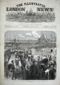 Old Antique Print 1870 Thames Embankment John Thwaites Prince Wales River 19th