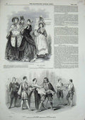 Old Antique Print 1848 Womens Fashion Olympic Theatre Wellborn Allworth 19th