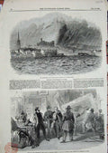 Original Old Antique Print 1849 Floods Inverness Scotland Count Chambord Paris