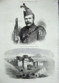 Old Antique Print 1872 Michie Rifle Wimbledon Syrian Desert Kala'At Husn 19th