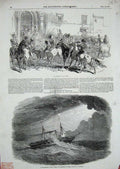 Old Antique Print 1848 Anthony'S Day Rome Steamer Indus Ship Algeria Sea 19th