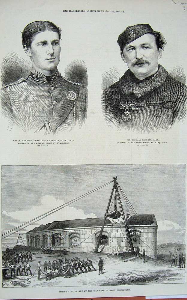 Old Antique Print 1871 Portsmouth Gilkicker Humphrey Rifle Sport Roberts 19th