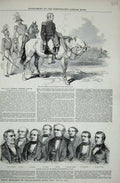 Old Antique Print 1850 General Taylor America Cabinet Clayton Preston Men 19th