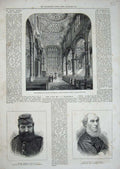 Original Old Antique Print 1877 Church Mary Aldermary George Jamieson Marshman
