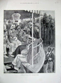 Old Antique Print 1899 River Boat Music Man Oriole Ladies Othello Sherie 19th