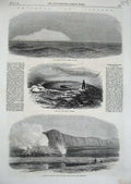 Old Antique Print 1866 Iceland Oroefa Jokull Great Geyser Hvita Reykholt 19th