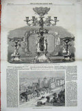 Original Old Antique Print 1860 London Southwark Testimonial Ewings Westminster