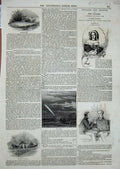 Original Old Antique Print Fishing Whitebait Men Boat River Comet Men Alice