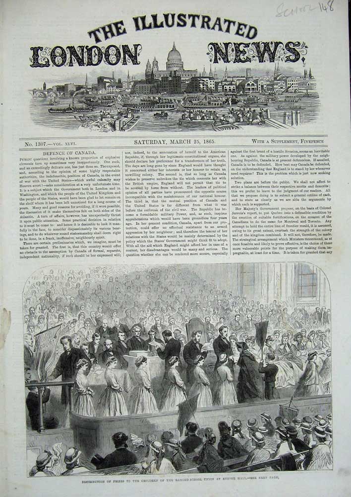 Antique Old Print *0288 1865 Prizes Children Ragged School Union Exeter Hall