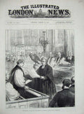 Original Old Antique Print 1883 New Archbishop Canterbury Bow Church Cheapside