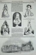 Old Antique Print 1853 Elfin School Warrington Sculpture Magni Galli Carl 19th