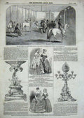 Old Antique Print Womens Fashion 1846 Queen Arabian Horses Pimlico Payne 19th