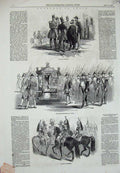 Original Old Antique Print 1846 Spanish Cuirassiers Officers Siers Carriage