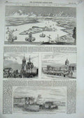 Old Antique Print 1856 Russia Statue Peter Kazan Cathedral St Petersburg 19th